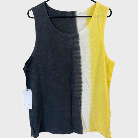 Sovereign Code Tie Dye Tank Top Men's Medium Grey White Yellow Athletic Fit New - Picture 1 of 11